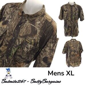 Remington Shirt Mens XL Green Camo Vented Nylon Mossy Oak Performance Hunting